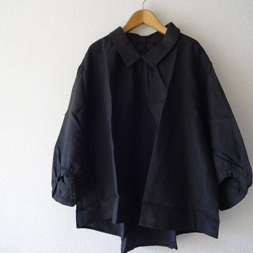 大人気作家様＊リネン＊ハンドメイド＊プルオーバー＊半袖＊ブラウス リネンブラウス プルオーバー 白【受注製作】【送料無料】 | nuime