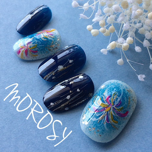 MOROSY54☆夏 花火 夏祭り 浴衣 和装 和風 前撮り 夏ネイル ネイル  