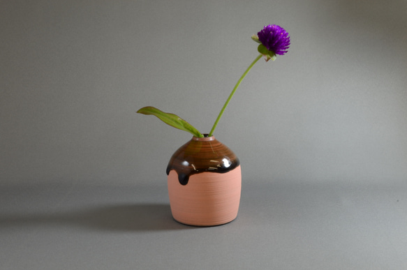veil single flower vase (オレンジ色） 1枚目の画像