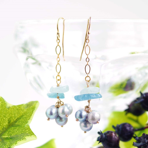 K14GF【sea bubble】海泡・ピアス／イヤリング