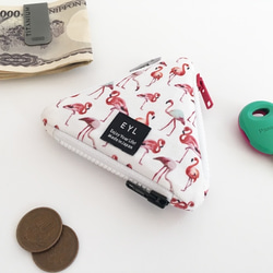 EYL Triangle Coin Purse "Flamingo" （受注制作） 2枚目の画像