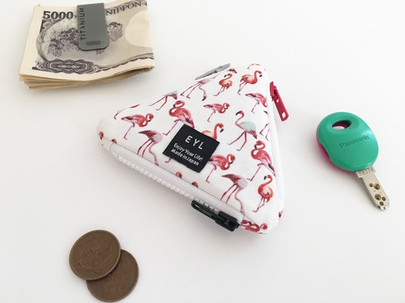 EYL Triangle Coin Purse "Flamingo" （受注制作） 2枚目の画像