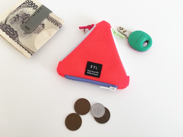 EYL Triangle Coin Purse "Neon Orange"（受注制作） 2枚目の画像