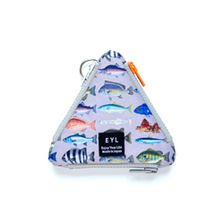 EYL Triangle Coin Purse "Fish Book" （受注制作） 1枚目の画像