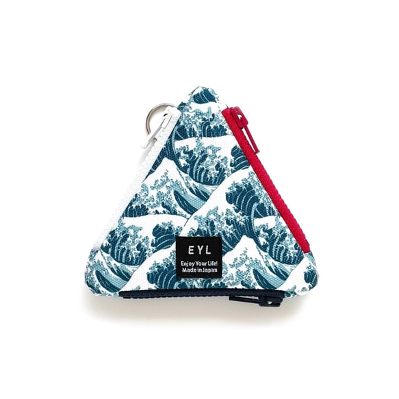 EYL Triangle Coin Purse "Hokusai Waves"（受注制作） 1枚目の画像