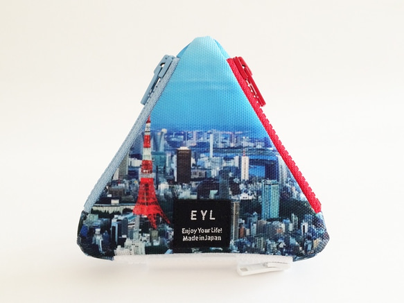 EYL Triangle Coin Purse "Tokyo Day"（受注制作） 1枚目の画像