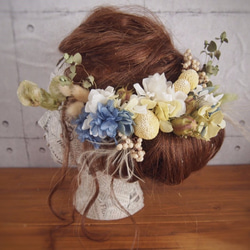 ~full bloom~ プリザーブドフラワーのヘッドドレス 1枚目の画像