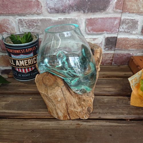 流木ガラスオブジェ♡ 一輪挿し・花瓶・花器 植物＆グリーン雑貨 通販