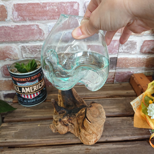 一輪挿し オブジェ 流木ガラスオブジェ♡ 一輪挿し・花瓶・花器 植物＆グリーン雑貨 通販