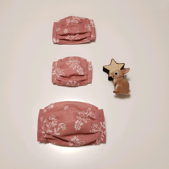 親子でお揃いダブルガーゼマスク　ピンク  　　～ベビーサイズセット～ 3枚目の画像