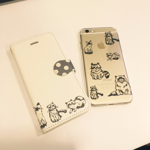 8対応iPhoneケース☆ねこ・クリアケース 3枚目の画像