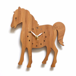 Horse Wall Clock, Wooden clock, kids room, Farm theme 第1張的照片