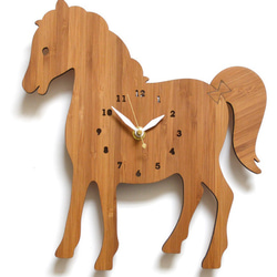 Horse Wall Clock, Wooden clock, kids room, Farm theme 第2張的照片