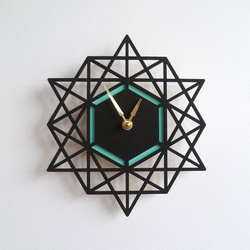 Modern Geometry モダン・ジオメトリーの掛け時計（AQUA） 1枚目の画像