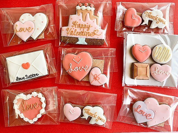 バレンタイン♪ハートのデコレーションクッキー【文字入れＯＫ】 2枚目の画像