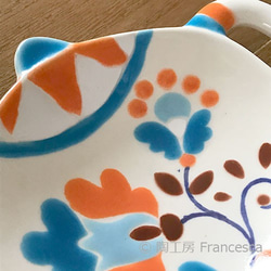 西班牙瓷磚茶包托盤：復古花A 第2張的照片