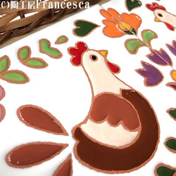 西班牙瓷磚籃托盤“雞” 第2張的照片