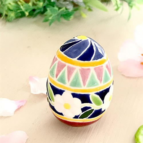 アロマディフューザー 卵型 陶器製 紫色と白色 火を使わないアロマ