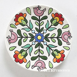 スペインタイルアート：花と鳥の飾り皿（S）B 1枚目の画像