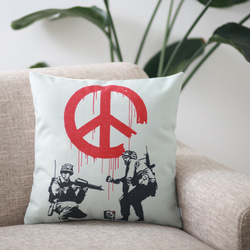 クッションカバー Banksy バンクシー Peace Sign Army jubileecushionba082 1枚目の画像