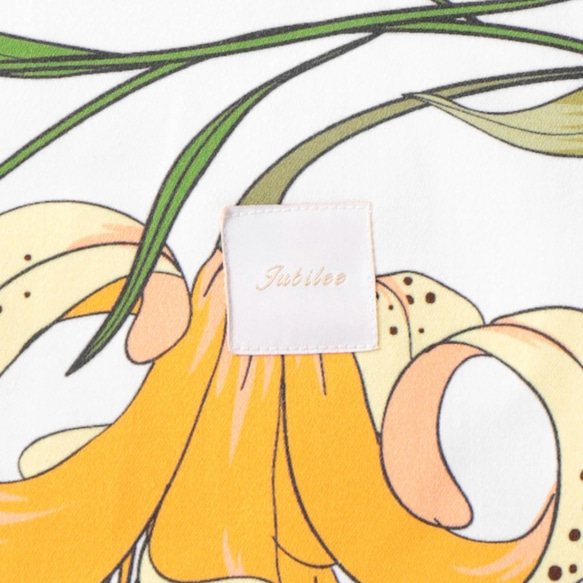 フローラルコットンエプロン 肩紐バッククロス型 花柄  jubileeapronfl004 8枚目の画像