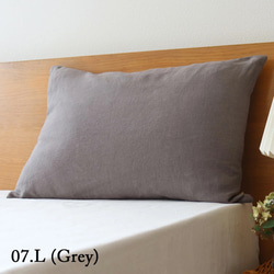 天然リネン100% 枕カバー 63×43cm 北欧デザイン ピローケース グレー jubileemkrLN007 1枚目の画像