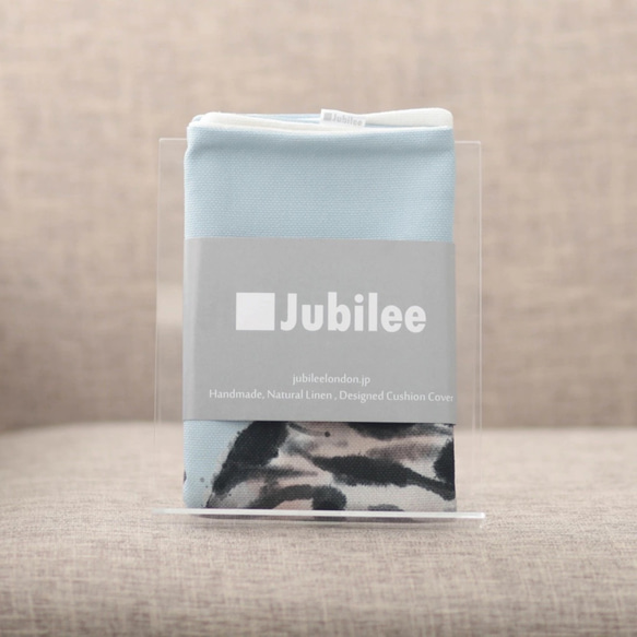 Jubilee リネン ペットクッションカバー キャットデザイン ブルー jubileecushionca016 4枚目の画像