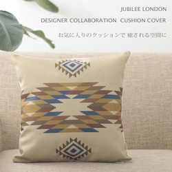 Jubilee ネイティブ柄 リネンクッションカバー キリム カーキ jubileecushionse884a 1枚目の画像