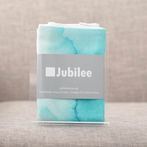 Jubilee リネンクッションカバー ウォーターカラーデザイン タイダイ柄 jubileecushionse2211a 4枚目の画像