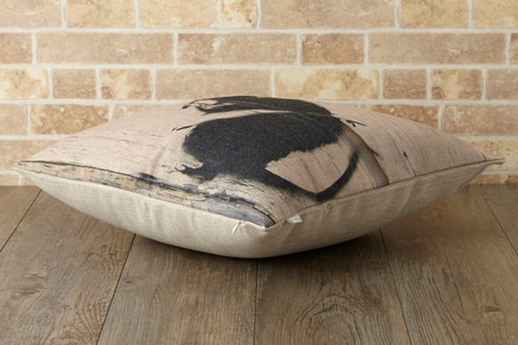 クッションカバー 45×45cm バンクシー デザイン マウススイーパー jubileecushionba007 2枚目の画像