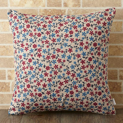 ピアリマーマ クッションカバー クッションカバー 45×45cm 小花柄 春 天然リネン レッドブルー