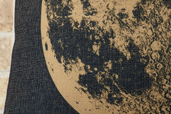 クッションカバー 45×45cm 北欧柄 月 天然リネン ビッグムーン jubileecushionse423a 4枚目の画像