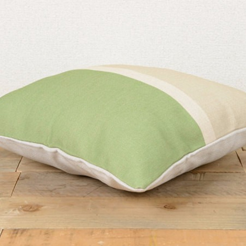 クッションカバー 45×45cm 北欧デザイン グリーンベージュ ホライゾン