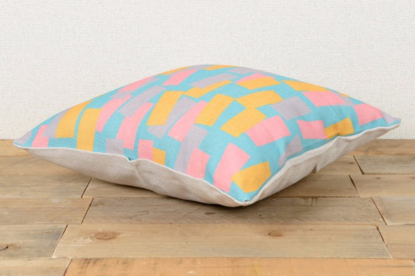 クッションカバー 45×45cm 北欧風 ブルーカラフルサンドコンフェッティ jubileecushioncc067ym 2枚目の画像