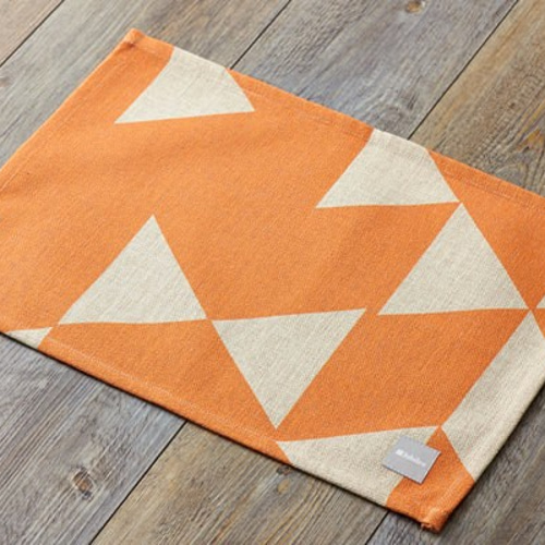 ランチョンマット 2枚セット 北欧柄 オレンジレッドダイヤモンド 天然