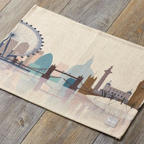 ランチョンマット 2枚組 イギリス ロンドンスケープ リネン 45×32cm 