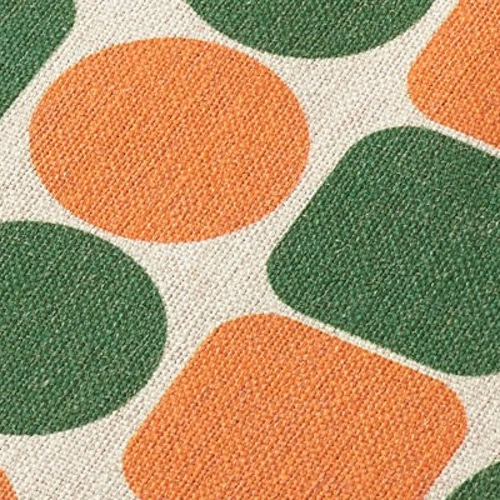 ランチョンマット 2枚セット 北欧柄 オレンジグリーンタイル リネン