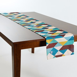 アメリカ輸入生地 テーブルランナー 180×30㎝ ペイズリー柄 ブルー