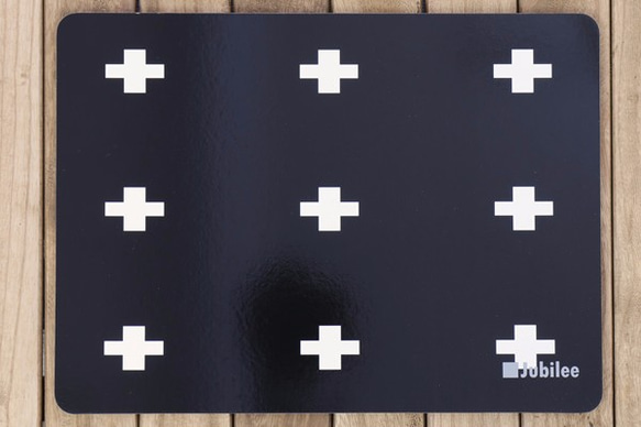 コルクプレースマット 2枚組 ブラッククロス  北欧柄 34cm×25cm jubileeteatowelcpm014 3枚目の画像