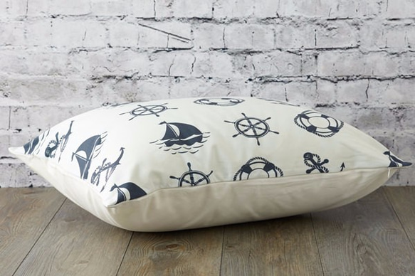 枕カバー 寝具 63×43cm ネイビーマリン 北欧デザイン jubileemkr014 2枚目の画像