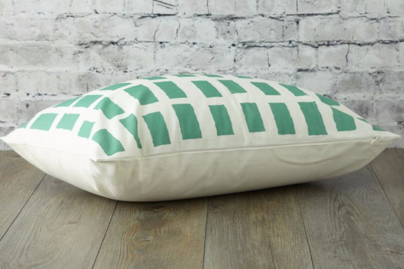枕カバー 寝具 63×43cm ドロウン ミント スクエアチェック 北欧デザイン jubileemkr070ym 2枚目の画像