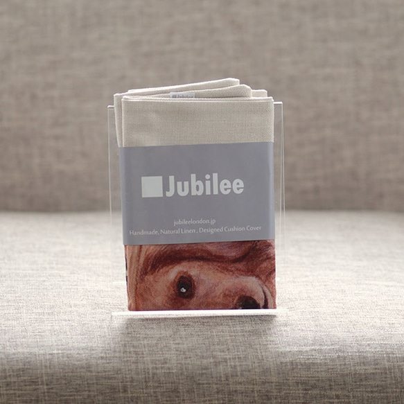 クッションカバー ダックスフンド サンフラワー 犬 天然リネン jubileecushionai006 3枚目の画像