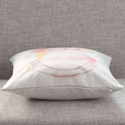 クッションカバー スコティッシュフォールド ティーカップ 猫 天然リネン jubileecushionai010 2枚目の画像