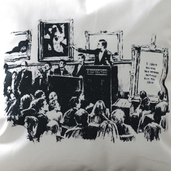 クッションカバー Banksy バンクシー AUCTIONS jubileecushionba043 4枚目の画像