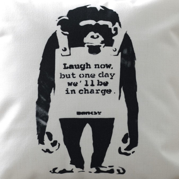 クッションカバー Banksy バンクシー MONKEY LAUGH NOW jubileecushionba049 4枚目の画像