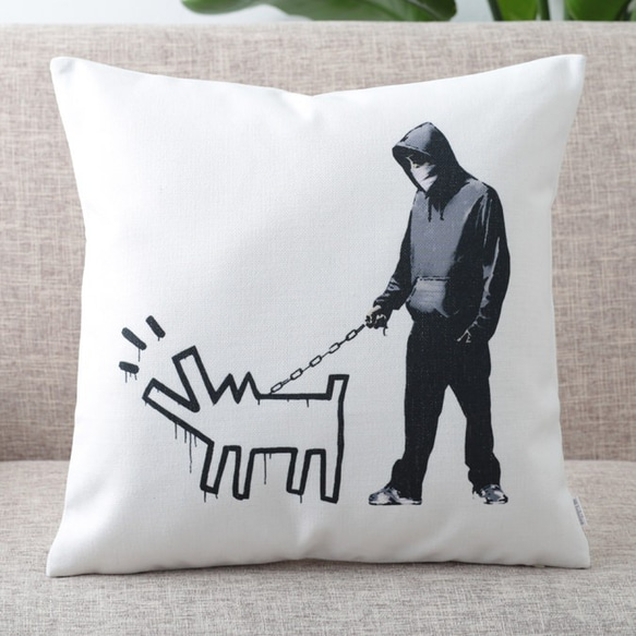 クッションカバー Banksy バンクシー Haring Dog jubileecushionba066 1枚目の画像