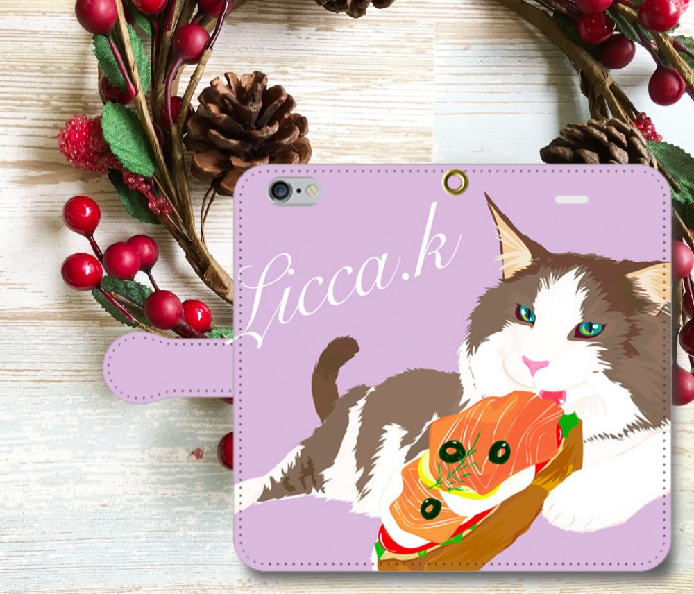 完全フルオーダーオリジナルイラスト　手帳型スマホケース  iPhone androidなど対応機種豊富！