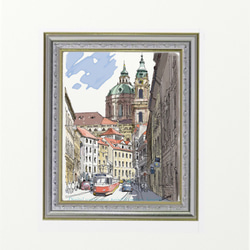 ポストカード ヨーロッパ風景画(組合せ自由4枚セットで1.000円) No.121 プラハ　カルメリッカー通り 3枚目の画像