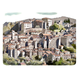 ポストカード ヨーロッパ風景画　(組合せ自由4枚セットで1.000円) No.127  イタリア  城砦都市ソラーノ 1枚目の画像