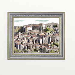 ポストカード ヨーロッパ風景画　(組合せ自由4枚セットで1.000円) No.127  イタリア  城砦都市ソラーノ 3枚目の画像